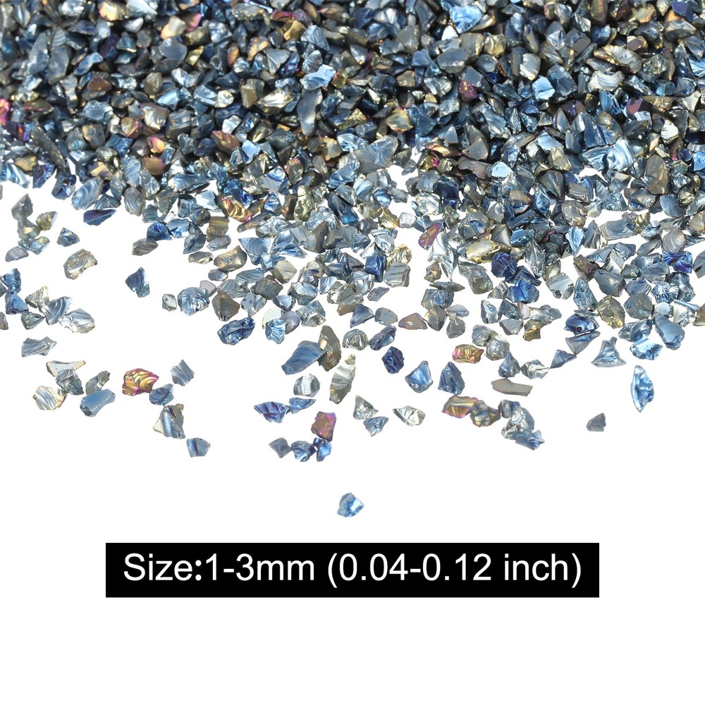 Crushed Glass Chips 1-3mm Irregular Glass Chips for DIY Projects