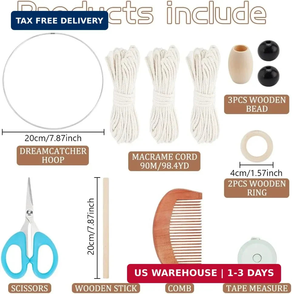 FREEBLOSS Macrame Owl Kit for Beginners Macrame Wall Hanging Kit DIY Macrame Kit