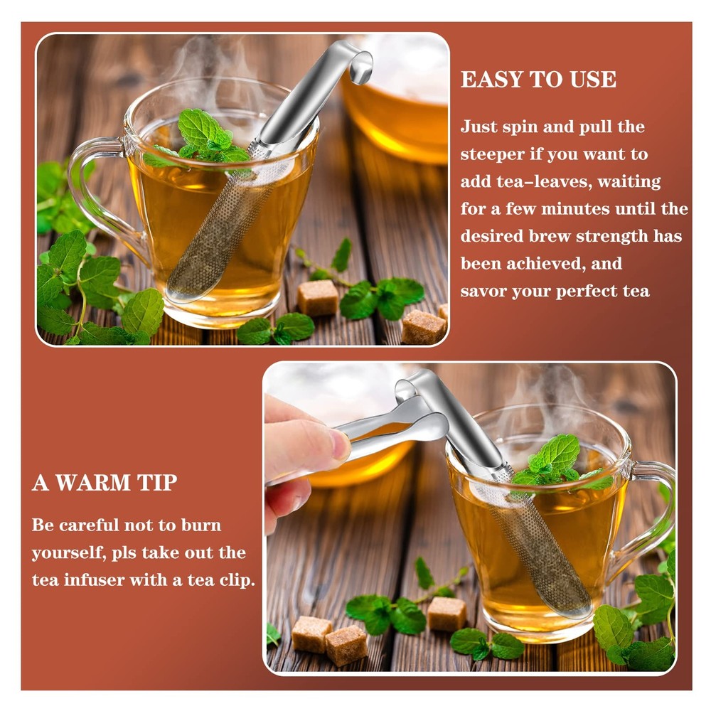 Tea Infuser for Loose Leaf Tea, 304 Stainless Steel Tea Diffusers with Tea Cl...