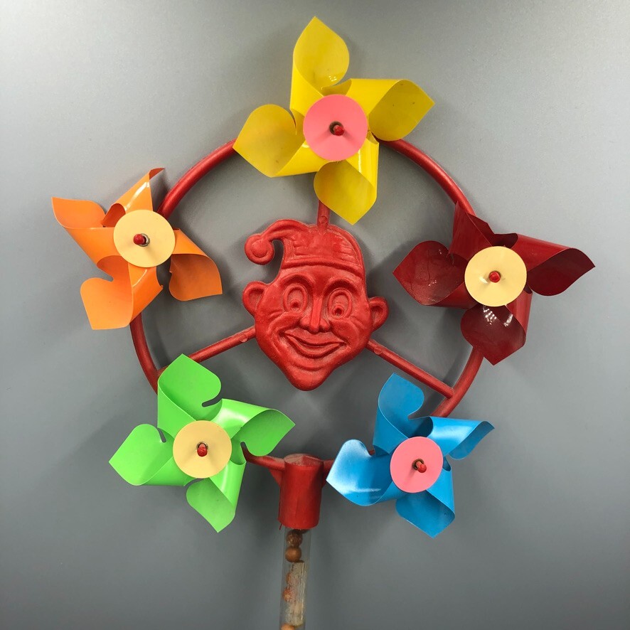 Vintage GERMAN CANDY Container PINWHEEL Plastic Straw Tube