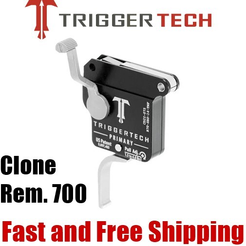 TriggerTech Remington 700 Clone Primary Trigger -NO Bolt Release - Silver/Curved