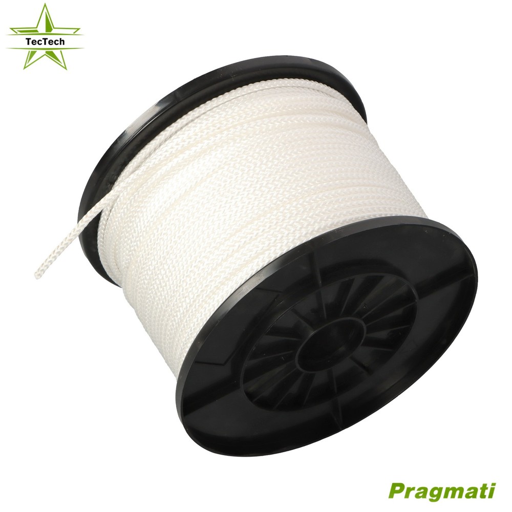 3/16 inch White Solid Braid Nylon Dacron Polyester Rope - 500 Foot Spool