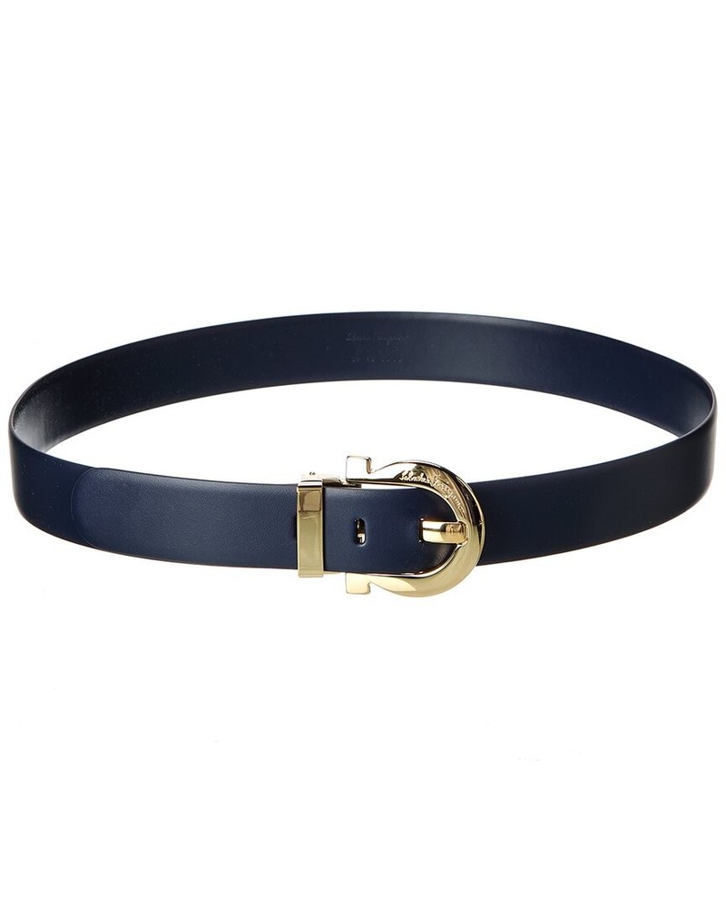 Ferragamo Leather Belt Women's Blue 100