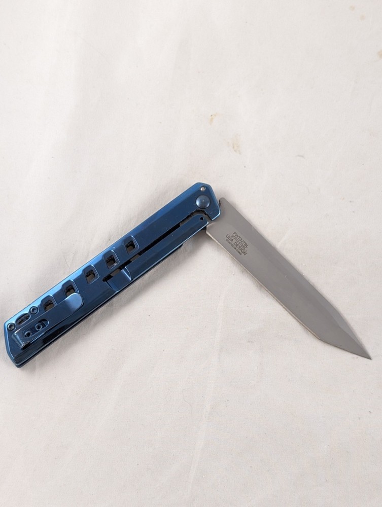 Spring Assist Folding Knife WARTECH Tanto Blade Tactical Blue