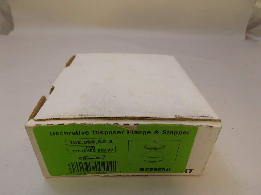 GEBERIT 152.060.GG.3 Garbage Disposal Flange & Stopper in 3-1/2" Polished Brass