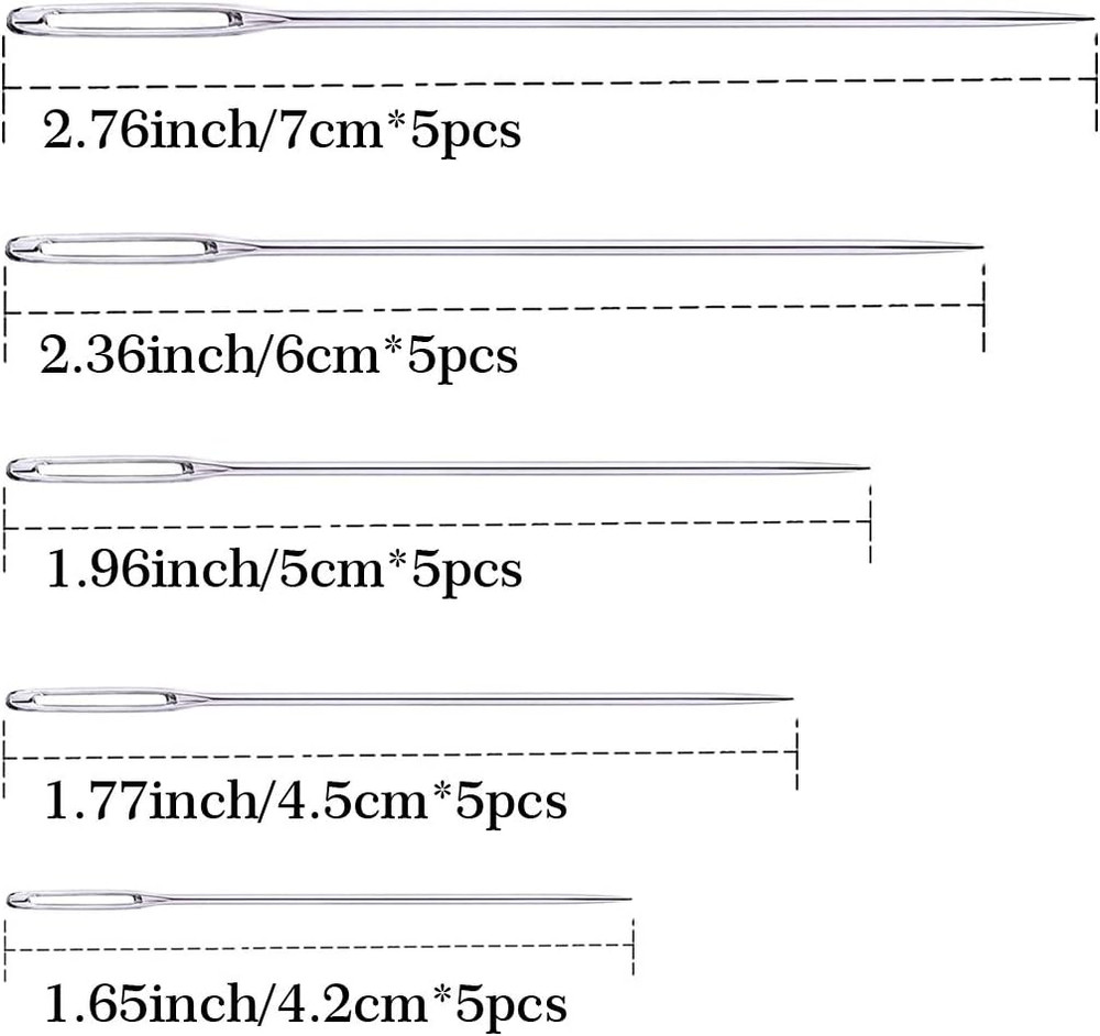 25Pieces hand sewing Big Eye Needles sharp needle，with Solid wood Needle...