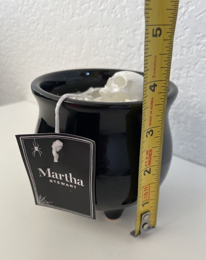 Martha Stewart Skeleton In a Cauldron Halloween Candle Decor 💀