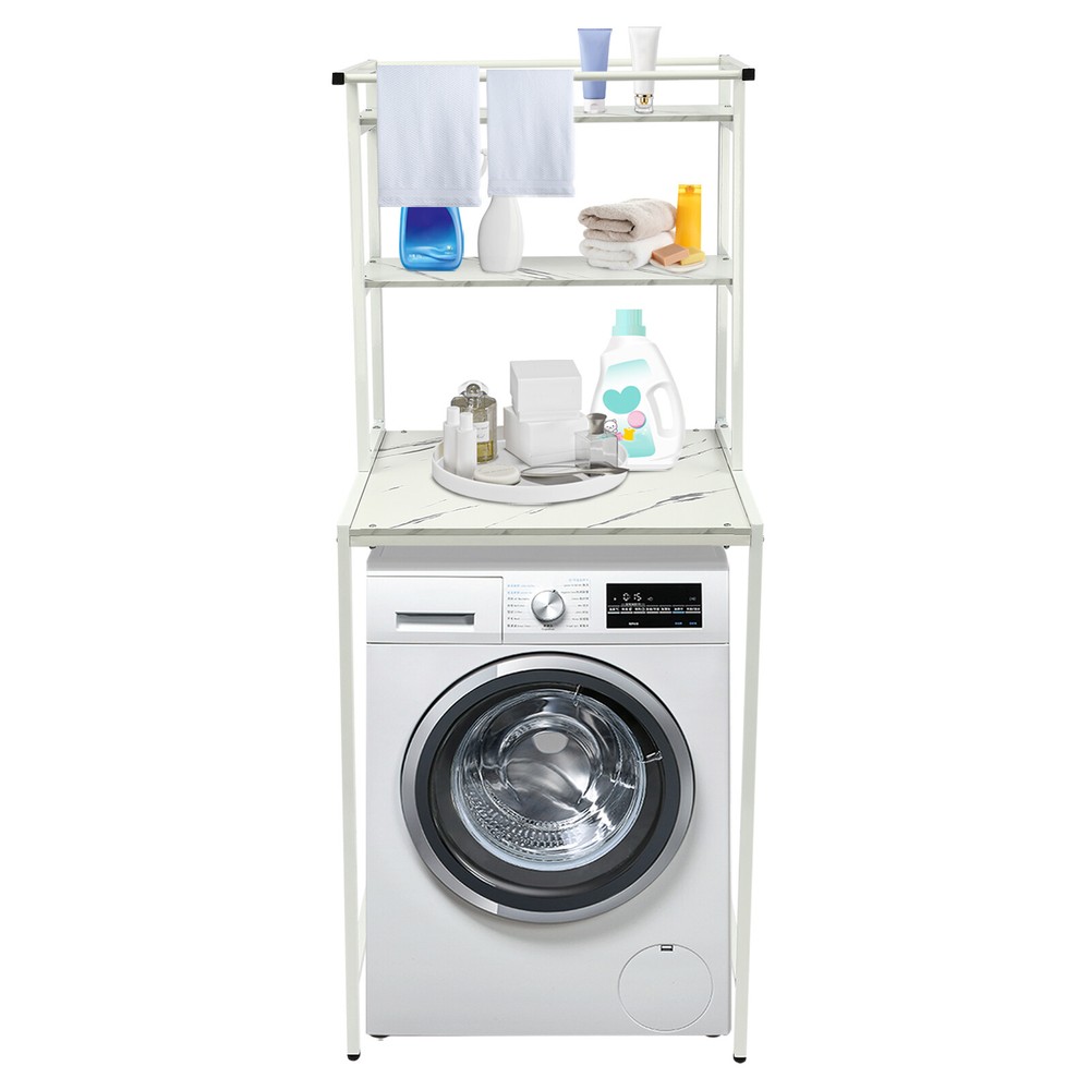 Washer & Dryer Storage Shelf Bathroom Space Saving Organizer Rack Standing Rack