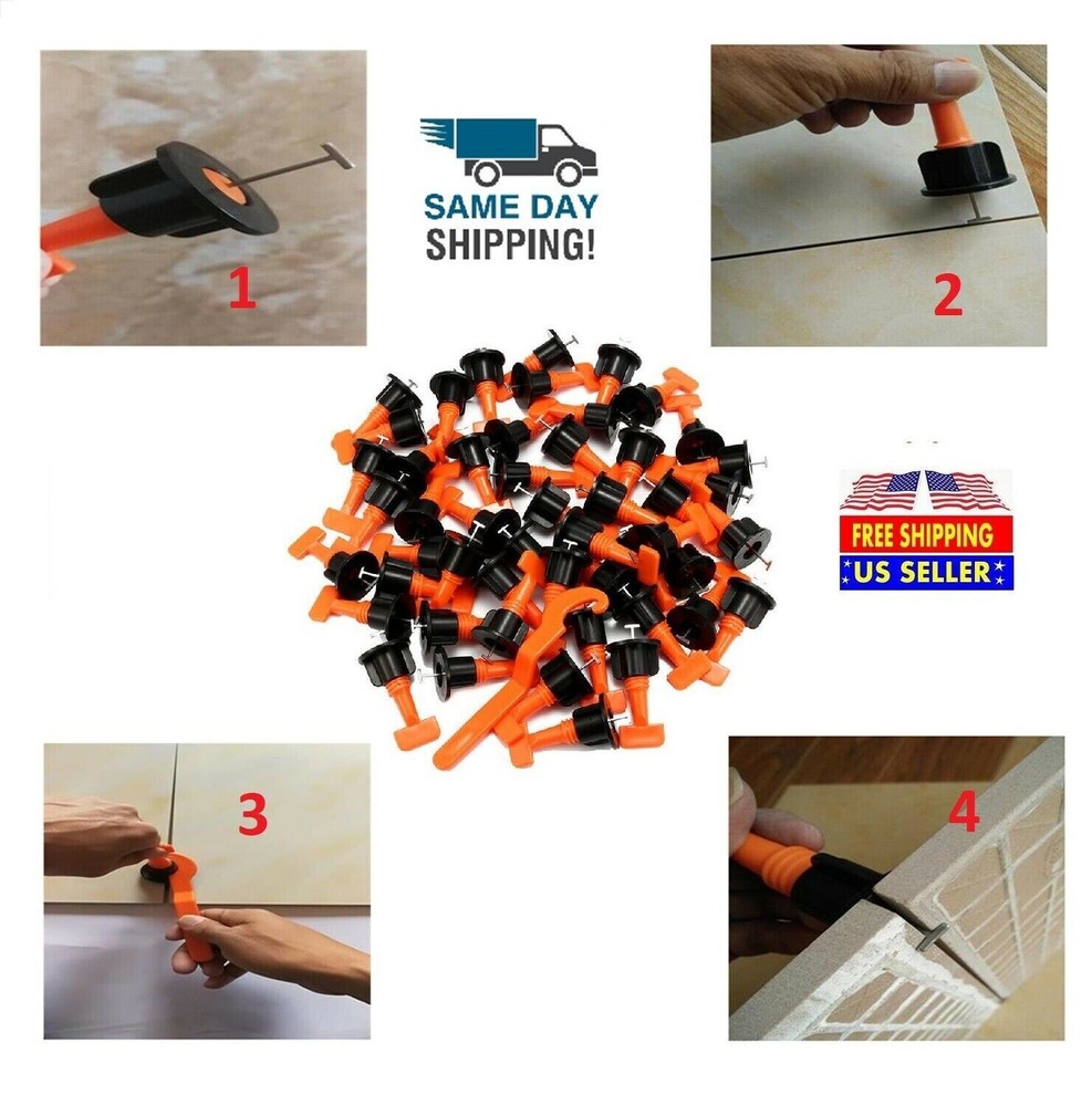 Reusable Flat Ceramic T-Lock Locator Spacer Tools TILE LEVELING SYSTEM