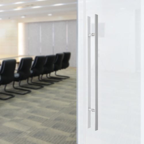 Double Sided Stainless Steel Door Handle Commercial H Shape Door Pull Handle