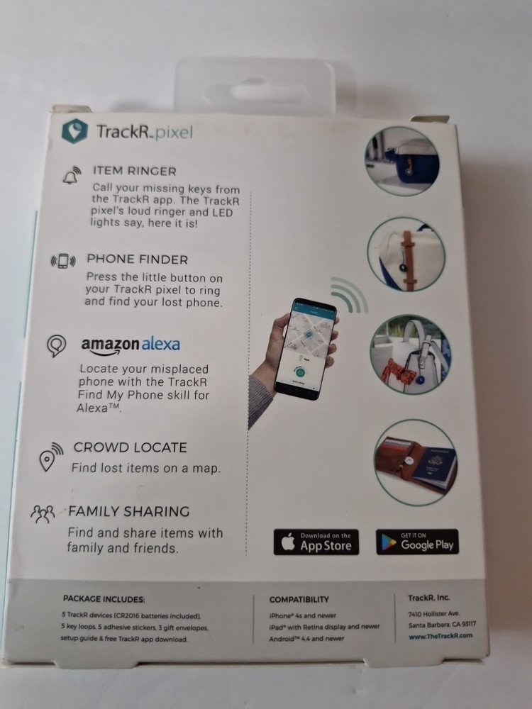 5-Pack TrackR Pixel Bluetooth Tracking Devices - NEW