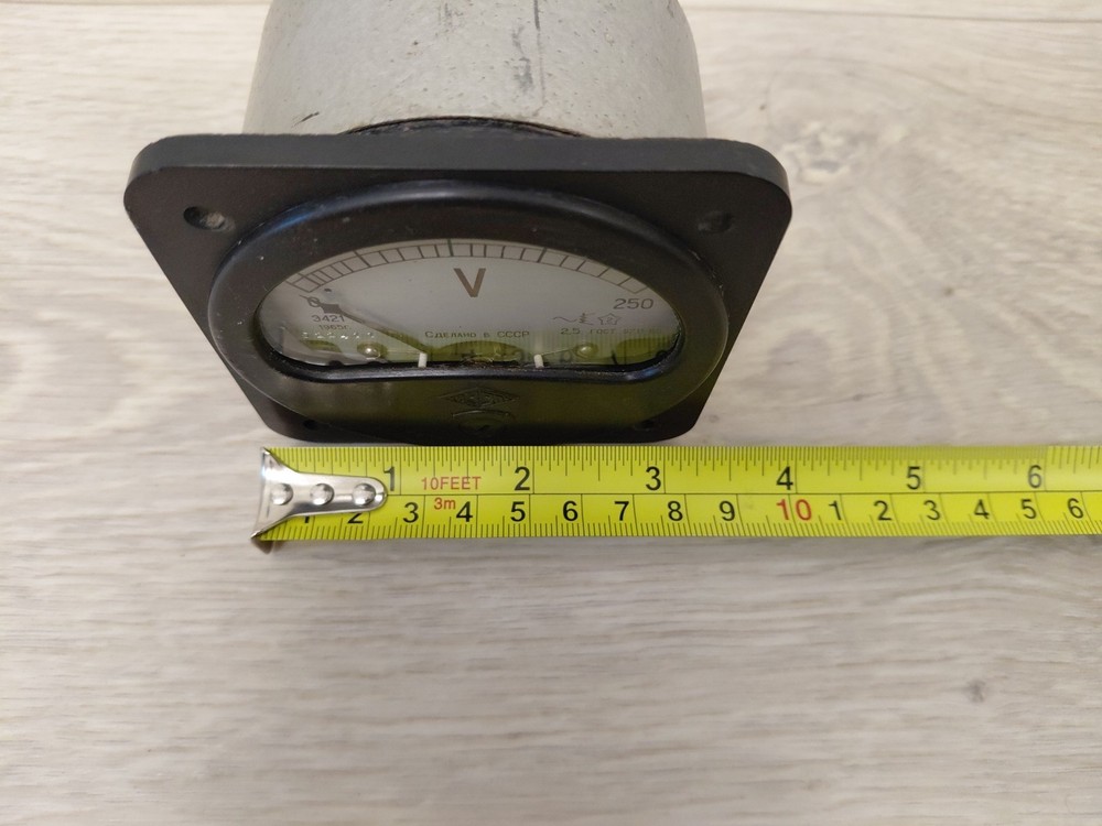 Panel Voltmeter Vintage Soviet Voltage indicator USSR, 0-250V, 1965