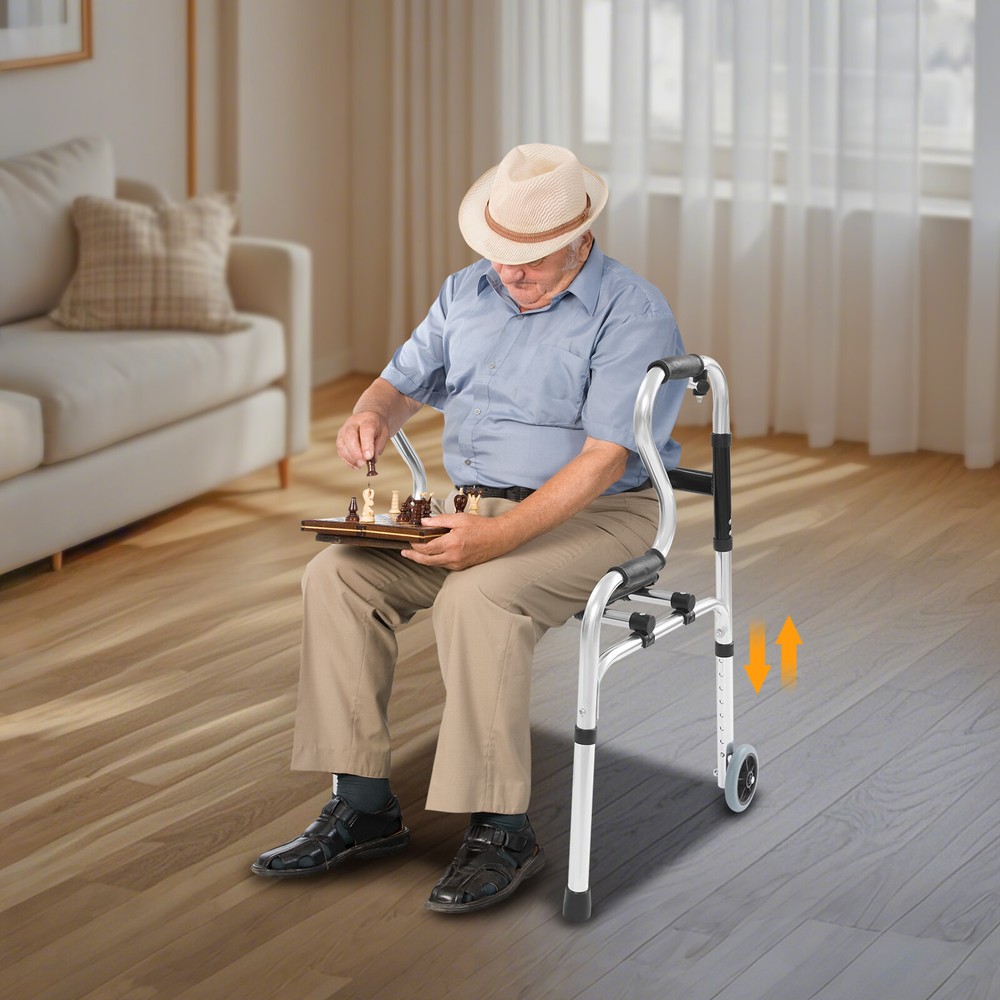 Adjustable Walker Foldable Walker Seniors Foldable Stand Up Walker 220.46 lbs