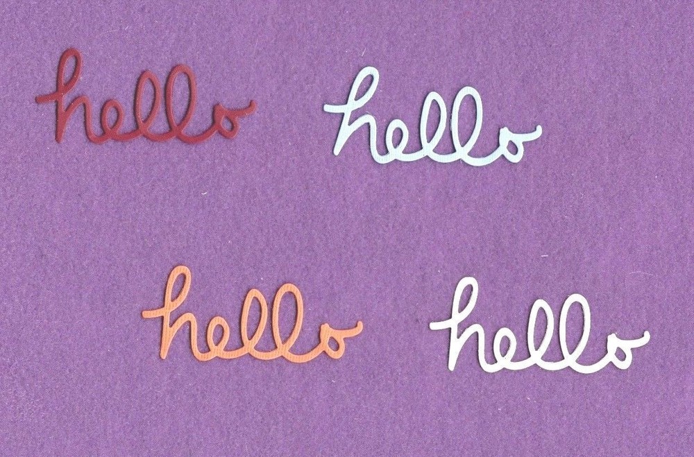 HELLO # 3 die cuts scrapbook cards