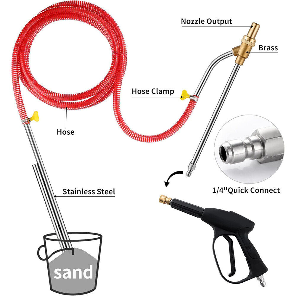 5000 PSI Sandblasting Kit Pressure Washer Sand Blaster Power Blaster Attachment