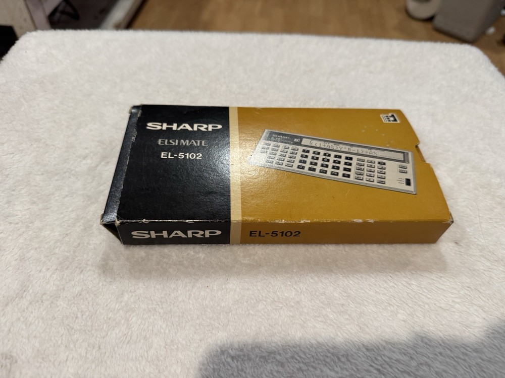 Vintage Sharp EL-5102 Calculator with Box & Cover  – Untested