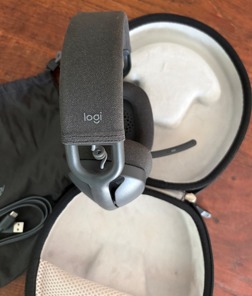 Logitech Zone Vibe 100 Wireless Bluetooth Headphones w/ Dongle, USB Cable, Case