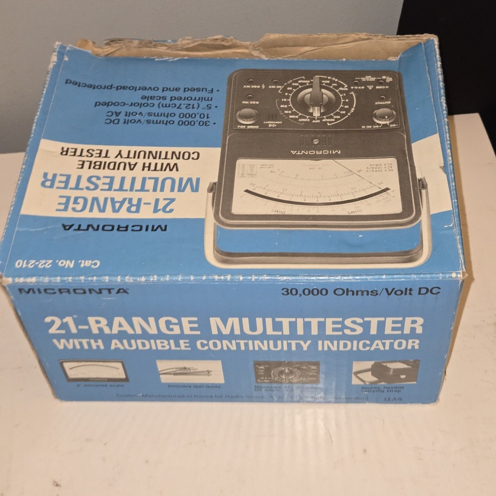 Micronta 22-210 Analog Voltage Ohm Multi-Meter Audible Continuity AC/DC - Tested