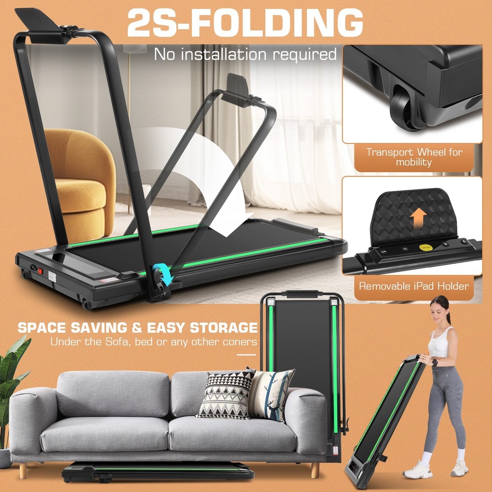 2.5HP Under Desk Treadmill Home Walking Pad Electric Running Machine with Remote
