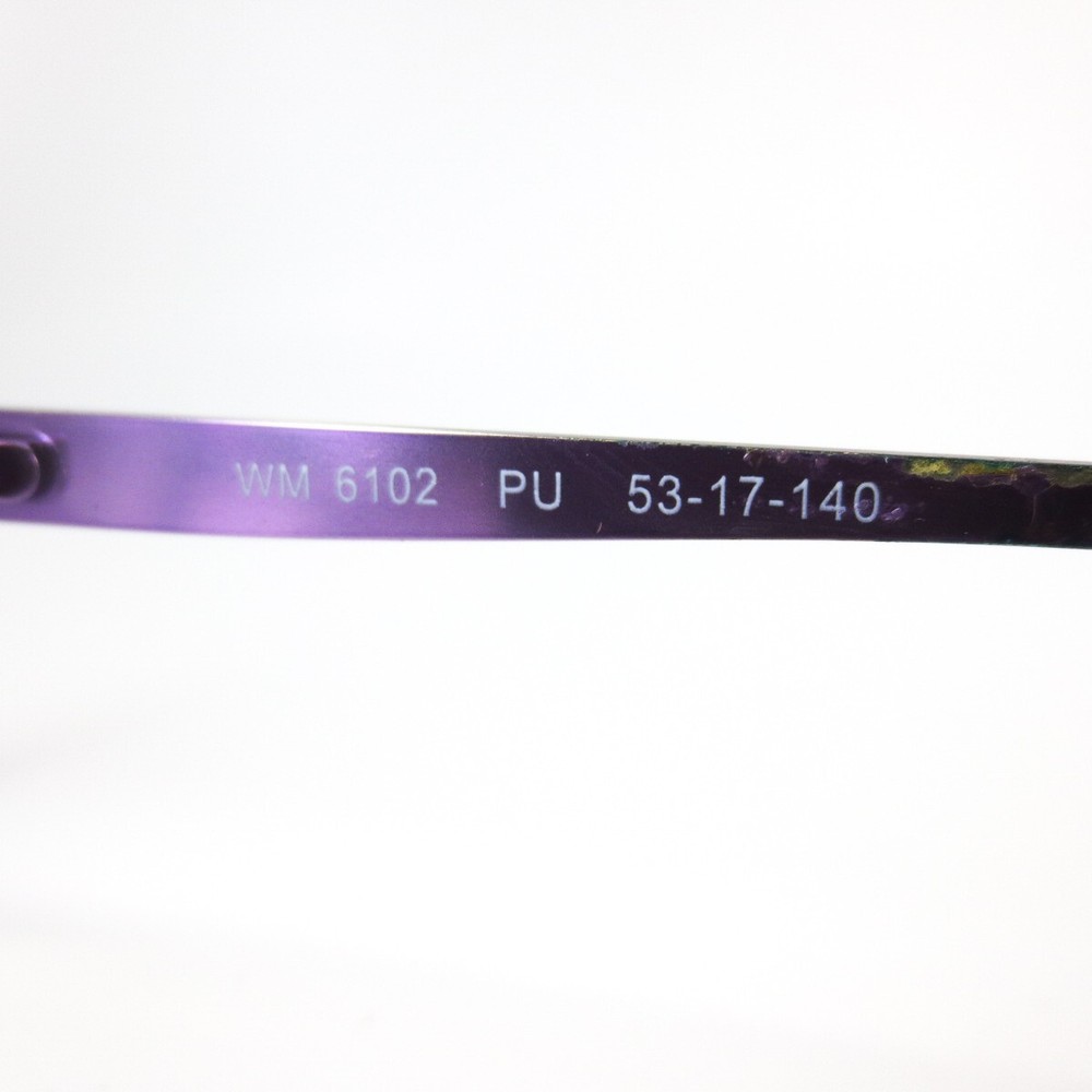 WM6102 PU Purple Rectangular Full Rim Eyeglasses Frame 53[]17 135 mm