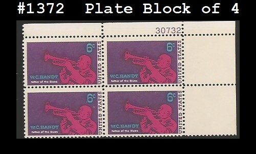 USA3 #1372 MNH PB4 W. C. Handy