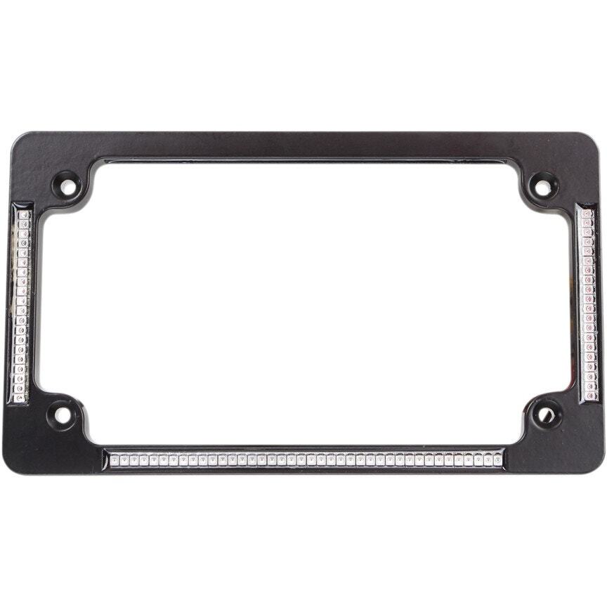 Custom Dynamics TF04-B Black All-In-One LED Flat License Plate Frame Universal