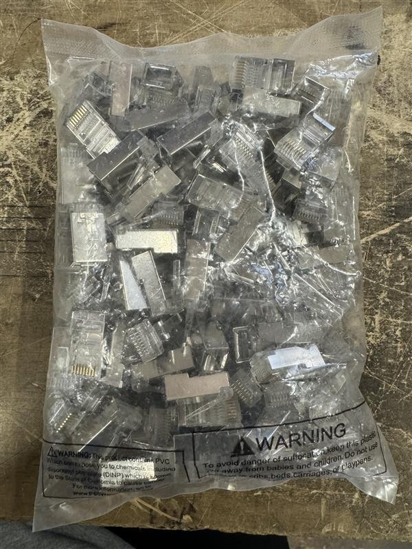 Monoprice 8P8C RJ45 Shielded plug for Round Stranded or Solid Cat5 Ethernet