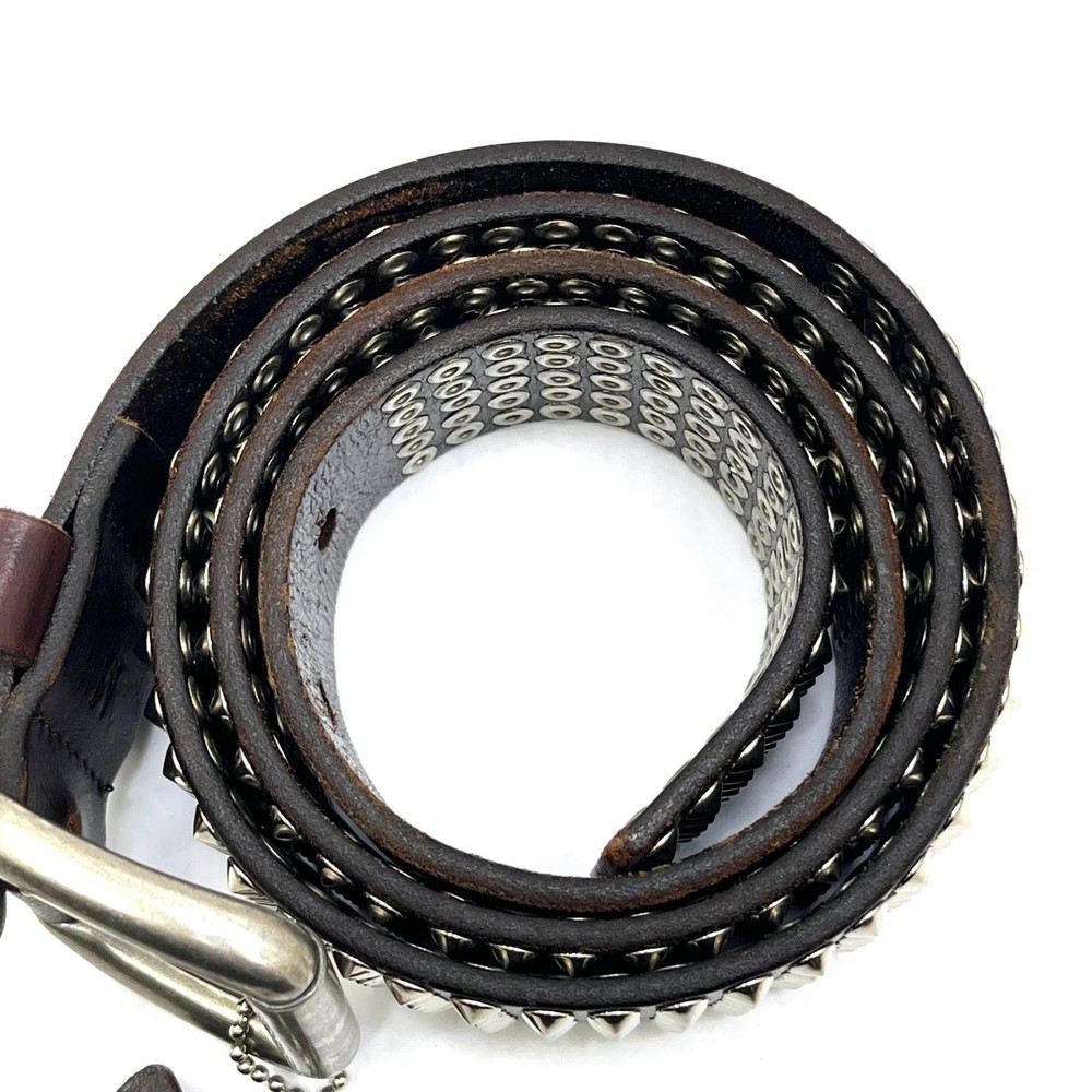 Htc 5 Row Pyramid Studs Belt Brown Size 36