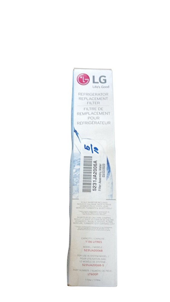 OEM LG 5231JA2006a(b) LT600P 300 GAL Cap Refrigerator Water Filter Cartridge New