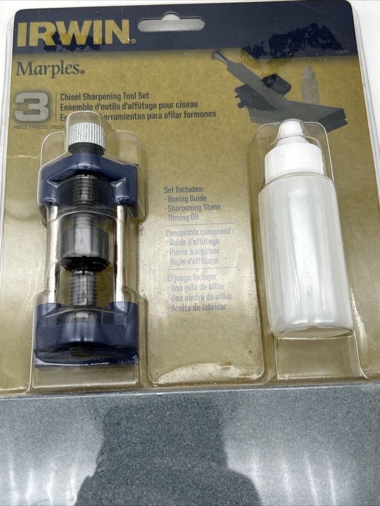 IRWIN Marples Chisel Sharpening Tool Set Stone & Oil - New