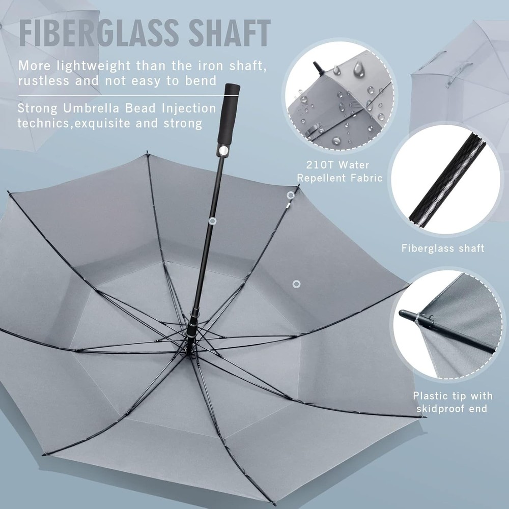 Golf Umbrella Windproof Extra Large Oversized Heavy Duty Double Canopy Rain