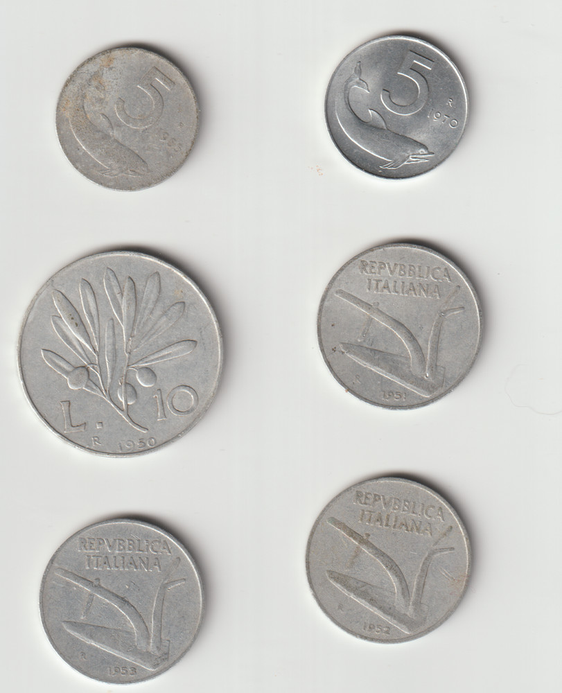 ITALIAN 5,10&20 lire-25 different coins