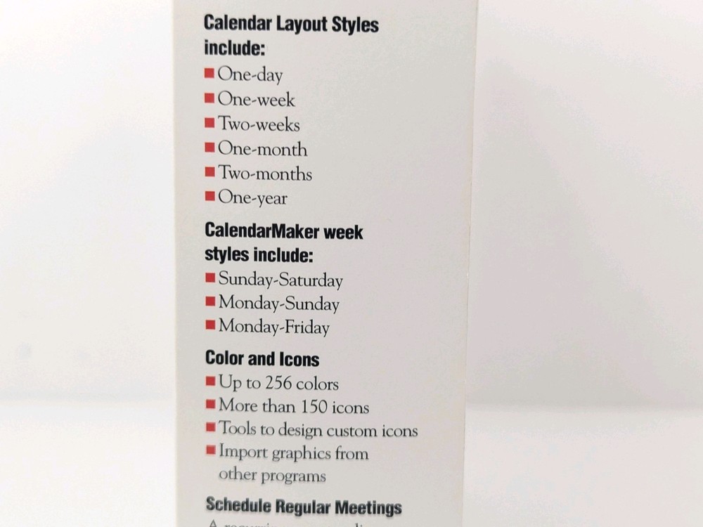 CalendarMaker Software For Macintosh v4.5 w/HTML Prairie Group 1997 New