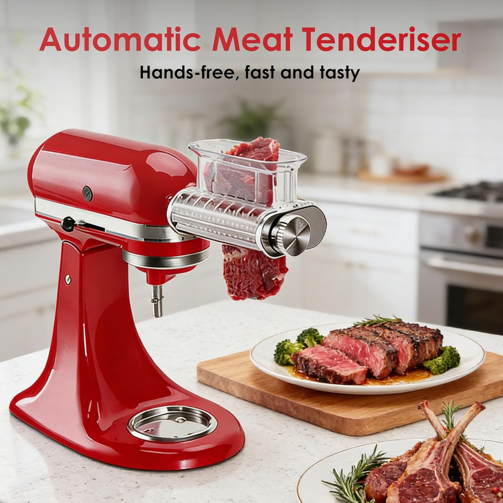 Meat Tenderizer Attachment for Kitchenaid Stand Mixer, 3 Adjustable Thickness Se