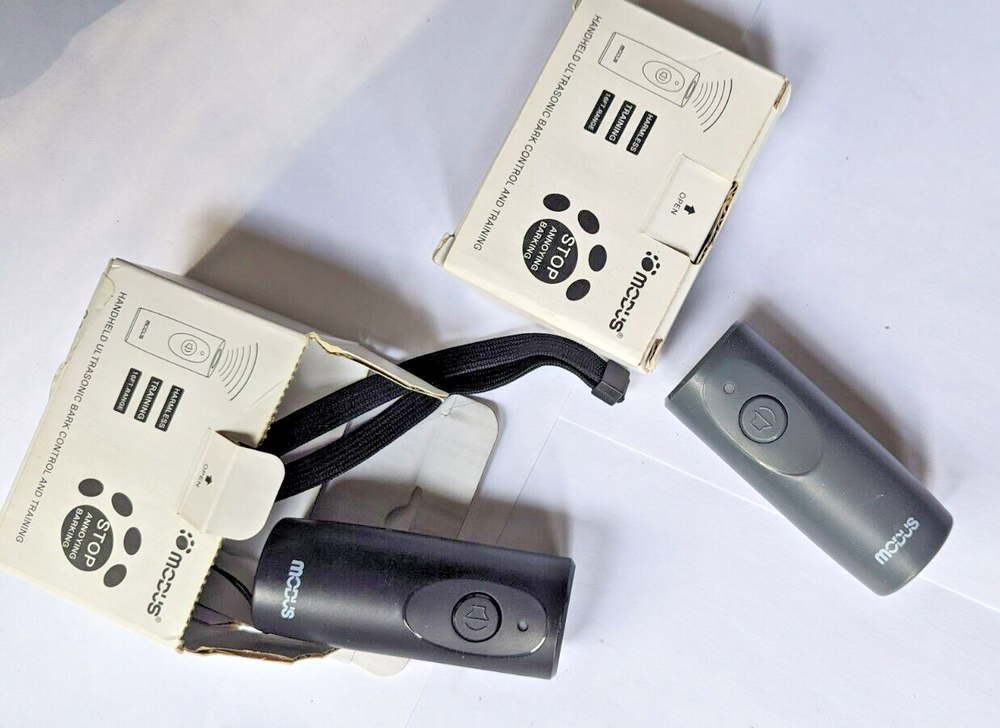(2) MODUS Grey Handheld Ultrasonic Bark Control Device