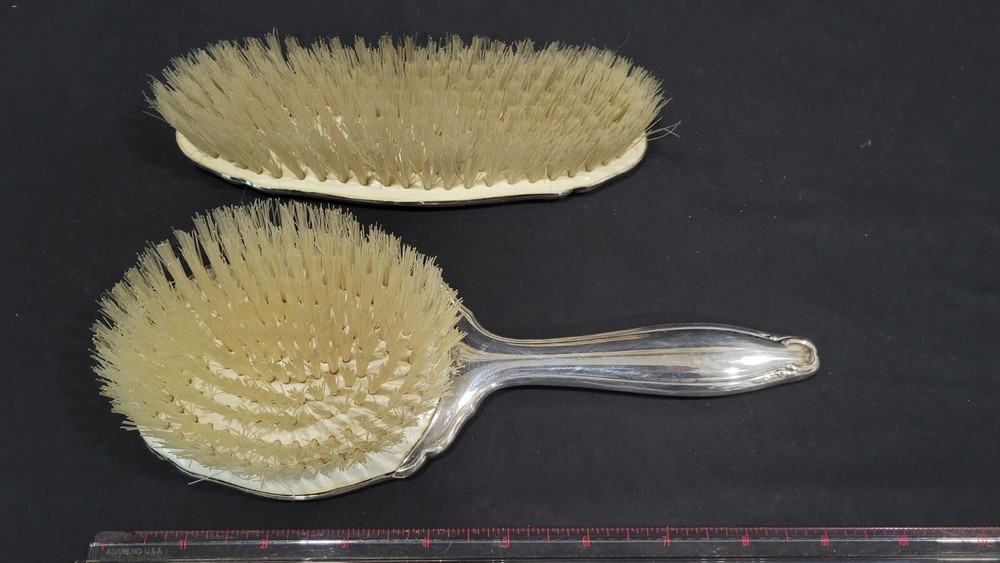 Two Vintage German 835 Silver Vanity Brushes