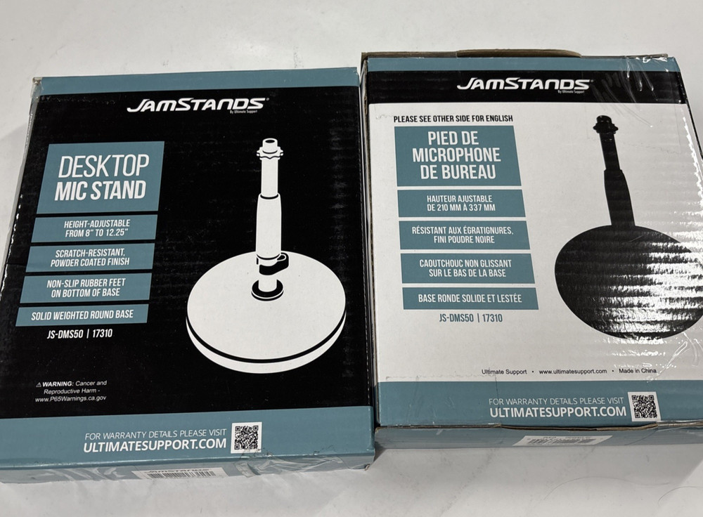 2 Pack Ultimate Support JS-DMS50 JamStands Table-Top Mic Stand