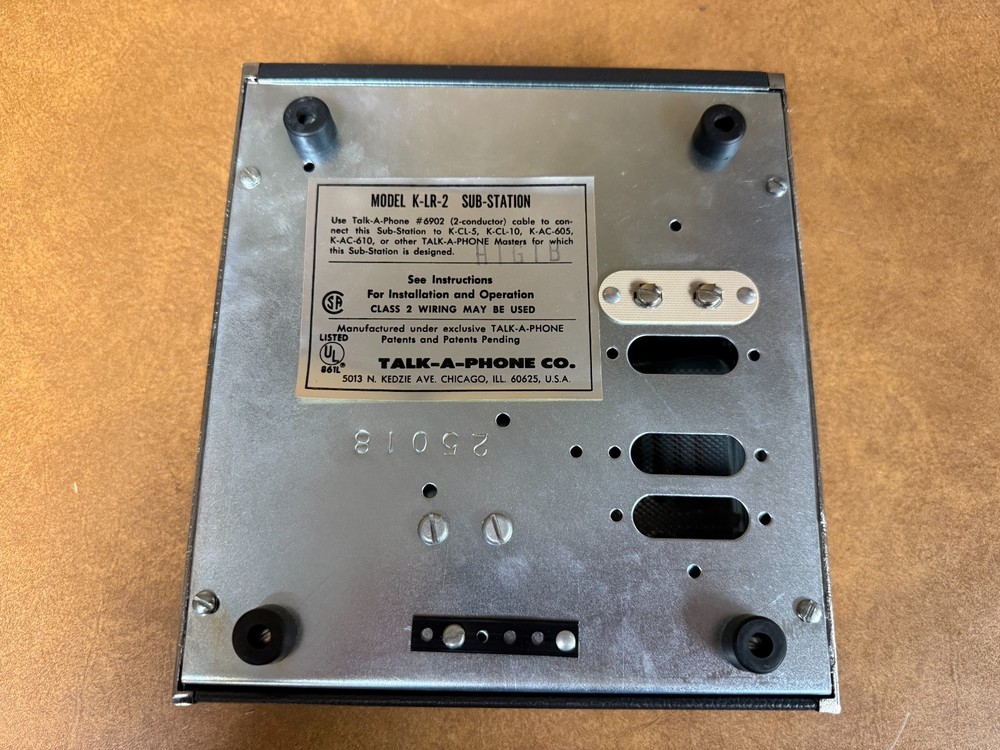 TALK-A-PHONE K-LR-2 Intercom Sub-Station