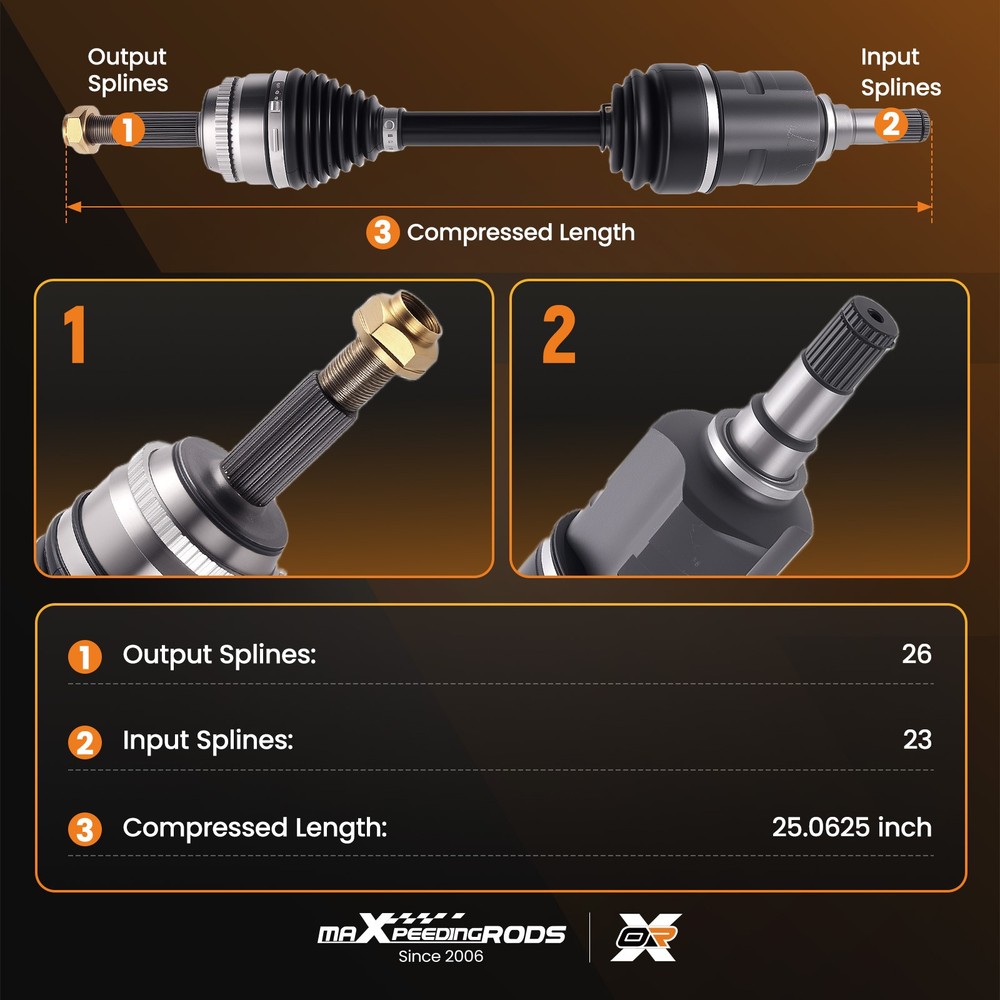 Front Left Driver CV Axle Assembly for Toyota Corolla 2003-2008 Automatic Trans.