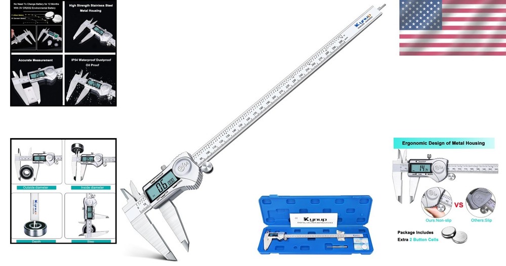 Versatile 12 Inch Digital Caliper with Easy Unit Switch & Auto Shut-Off Feature