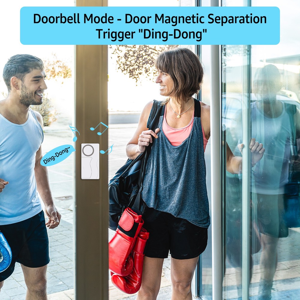 Battery Powered Wireless Remote Door Alarm, Home Security Doorbell Chime System