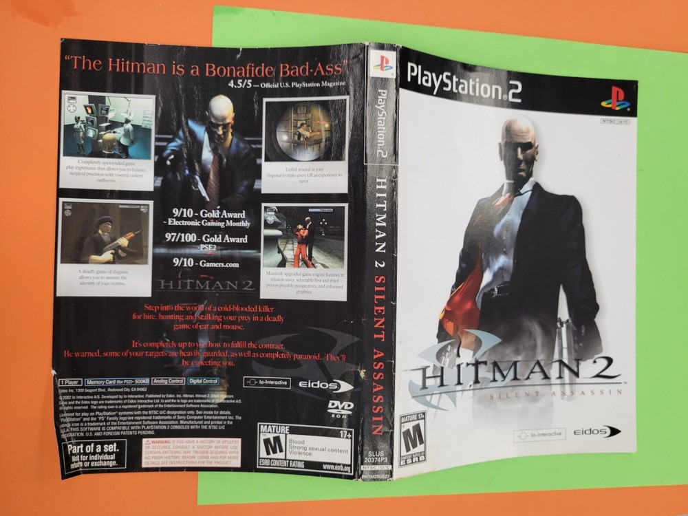 Hitman 2 PS2 ARTWORK ONLY Authentic Original