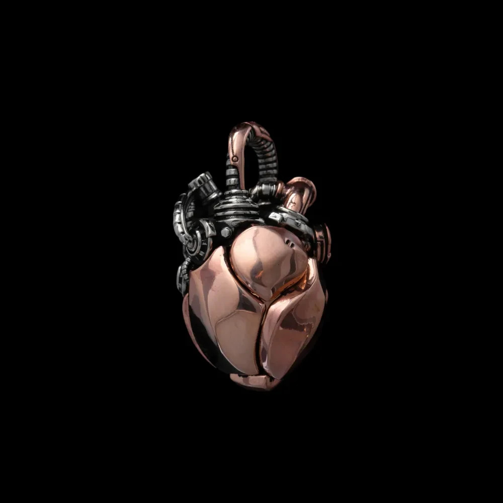 Copper Mechanical Heart Pendant