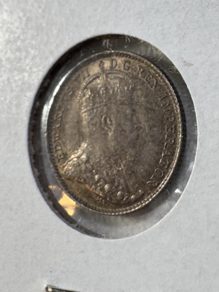 1902 Canada 5 Cents Small Silver Coin
