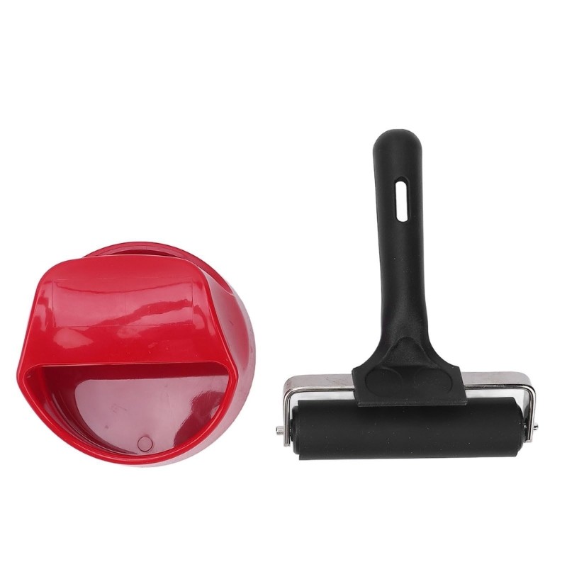 2Pcs Ergonomic Handle Printer Rollers Professional Rubber Printing Roller Tool