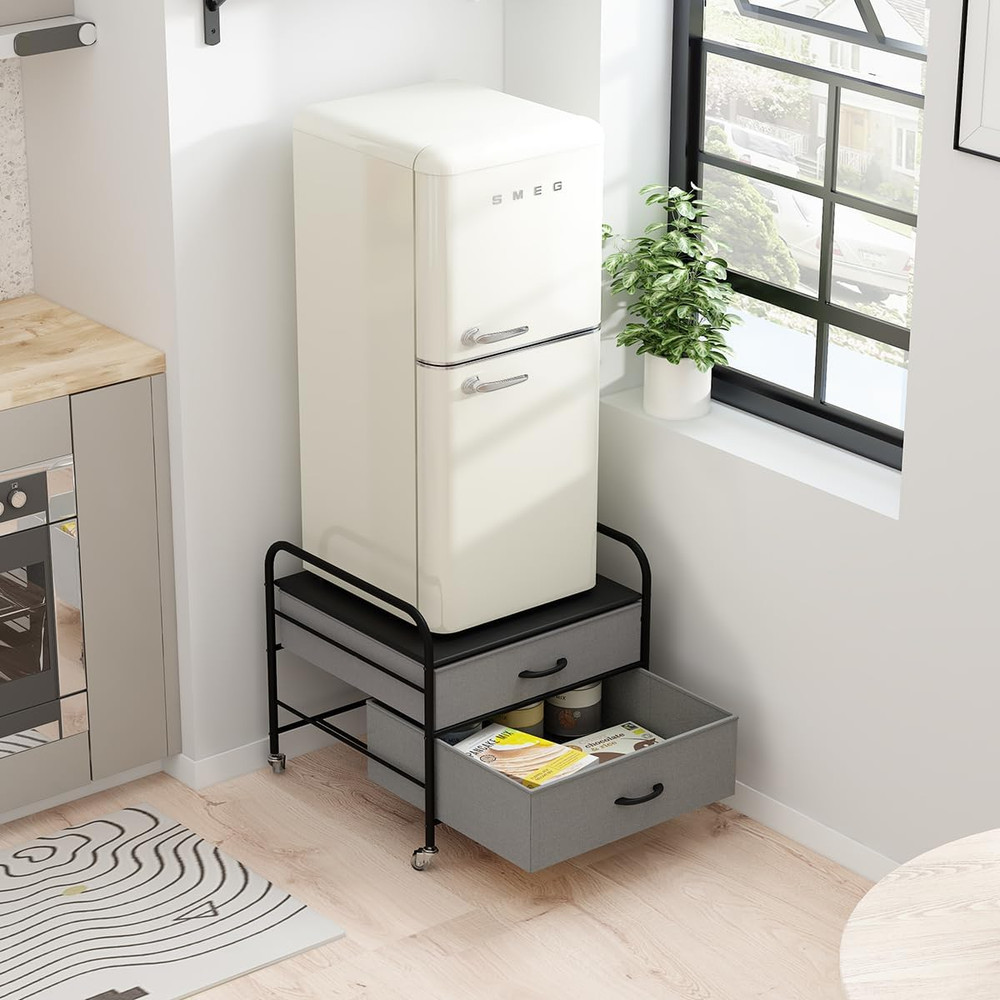 Mini Fridge Stand with Storage, Kitchen Fridge Stand Mini Fridge Organizer Stan