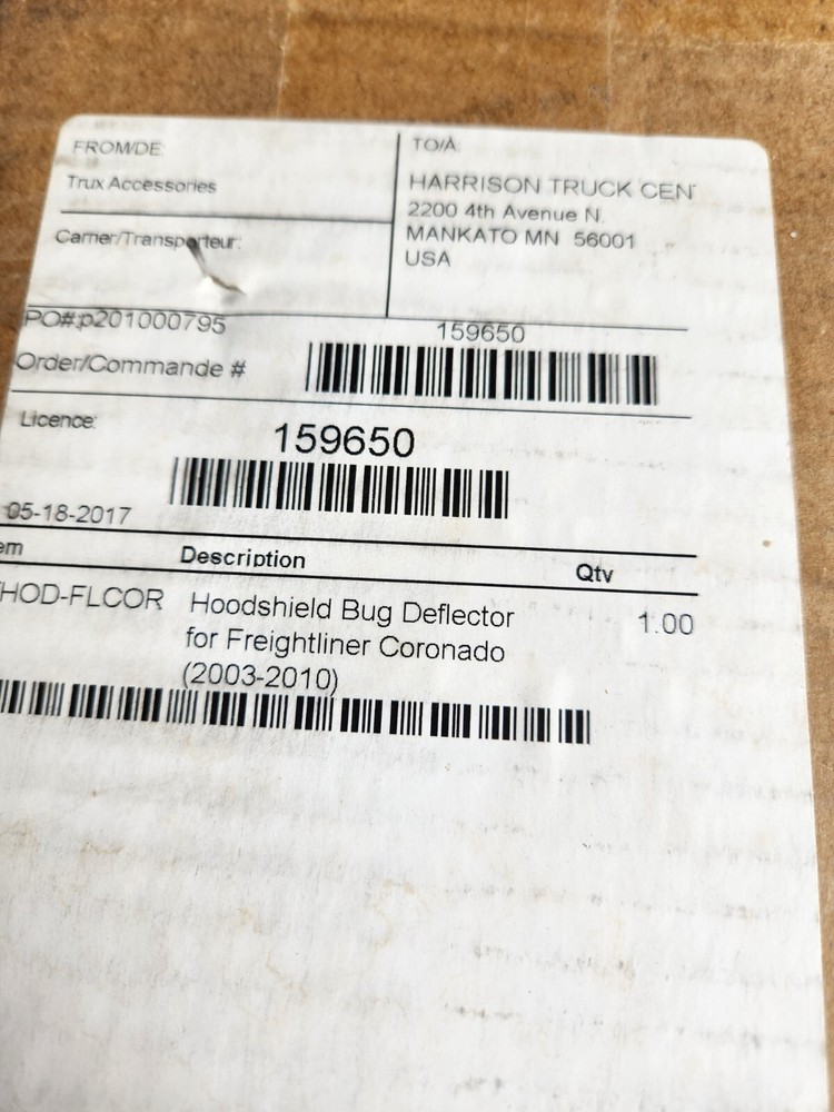 TRUX THOD-FLCOR Freightliner Coronado Hood Shield Bug Deflector 2003-2010