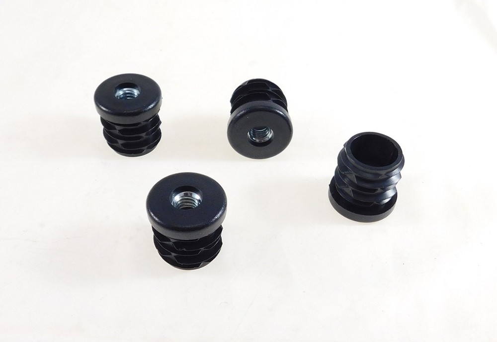 4 Pack Threaded 1"(OD) Round Plastic Tubing Insert 1/4-20 Threads  S28-324BK