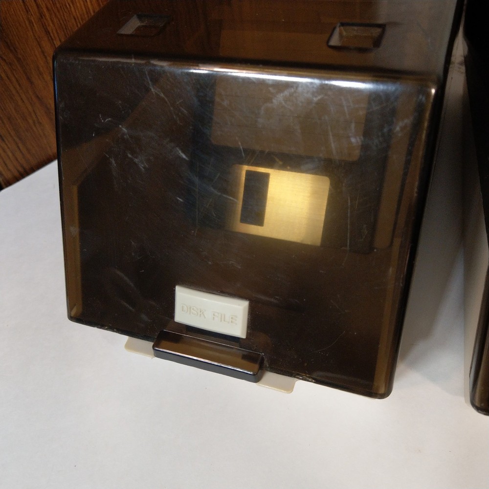 Disk File 3.5" Floppy Disk Storage Box Case Holder with Dividers & Diskettes