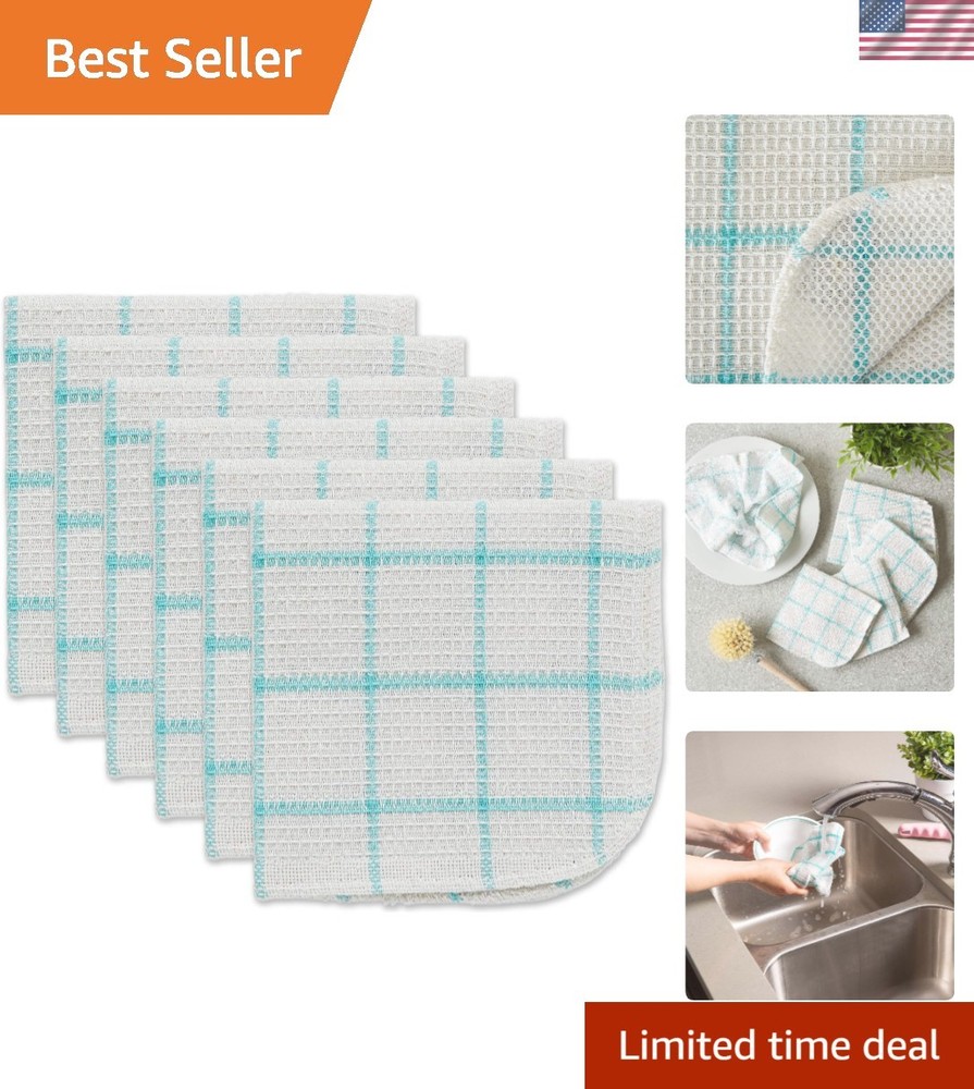 Scrubber Dishcloths, Cotton/Polyester, 6 Pack